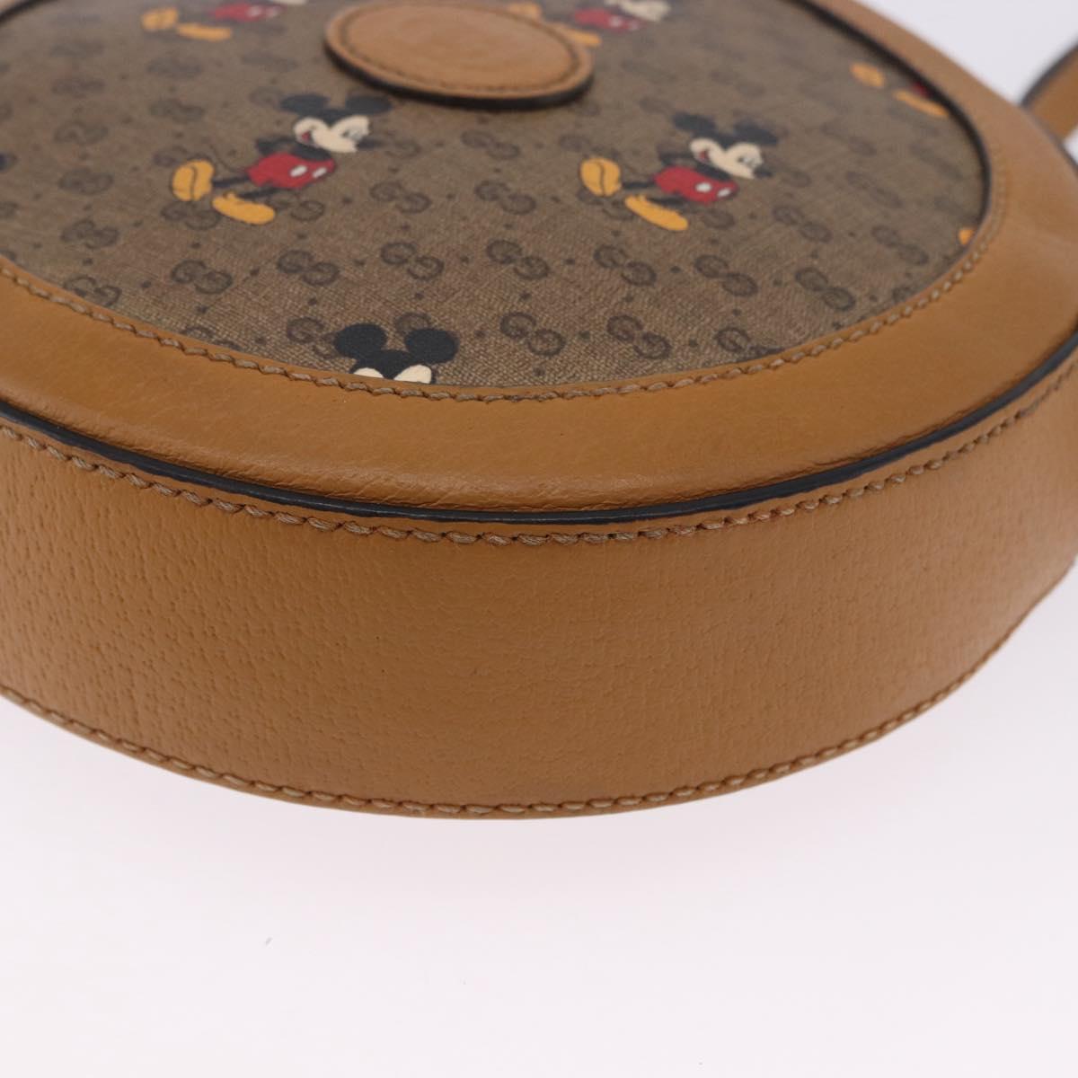 GUCCI x Disney MicroGG Mickey Shoulder Bag PVC Beige Gold 603938 Auth ka6167