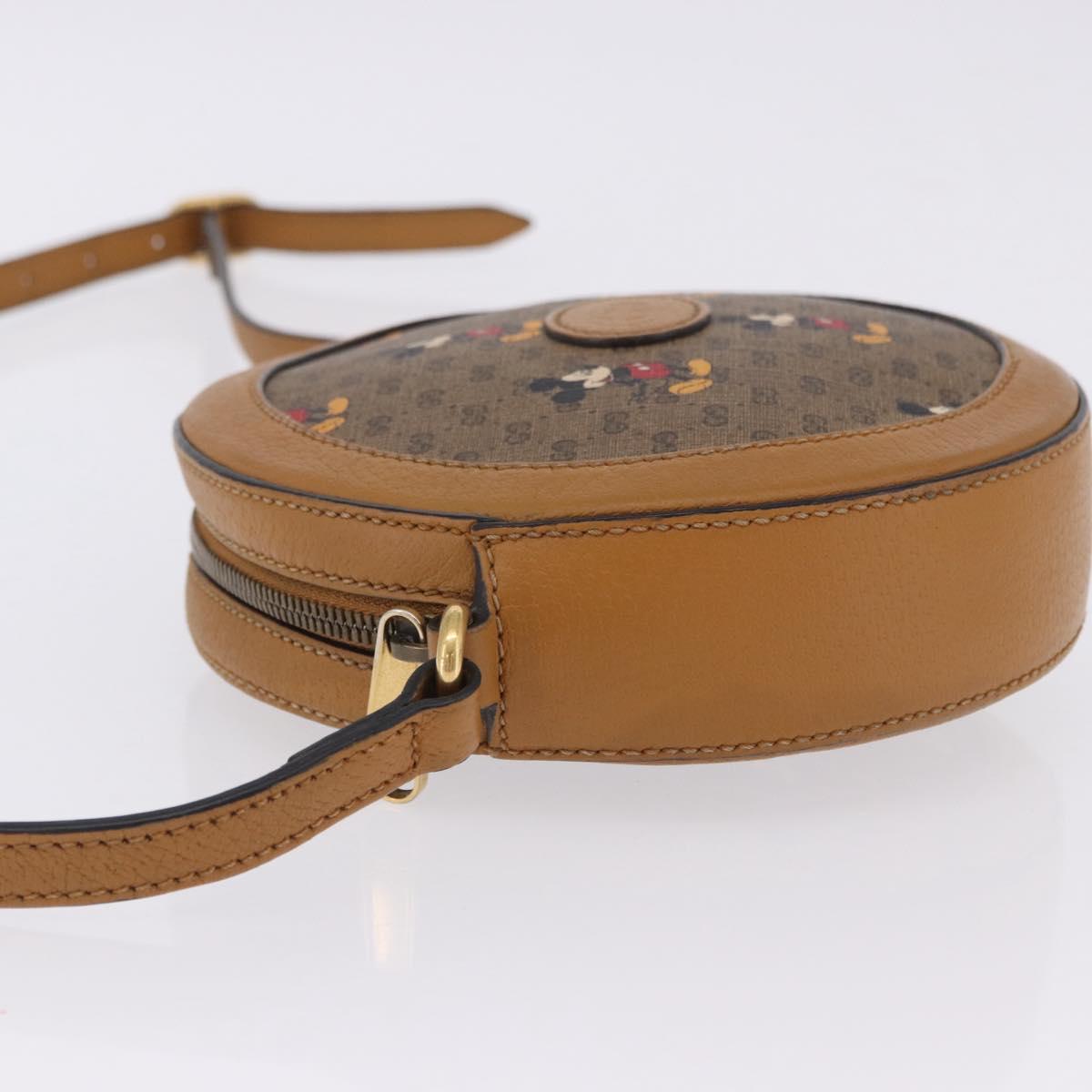 GUCCI x Disney MicroGG Mickey Shoulder Bag PVC Beige Gold 603938 Auth ka6167