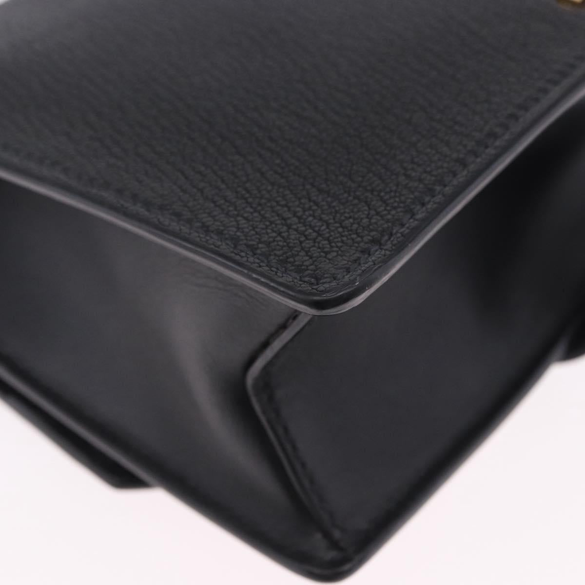 Miu Miu Shoulder Bag Leather Black Gold Tone Auth ka6173M