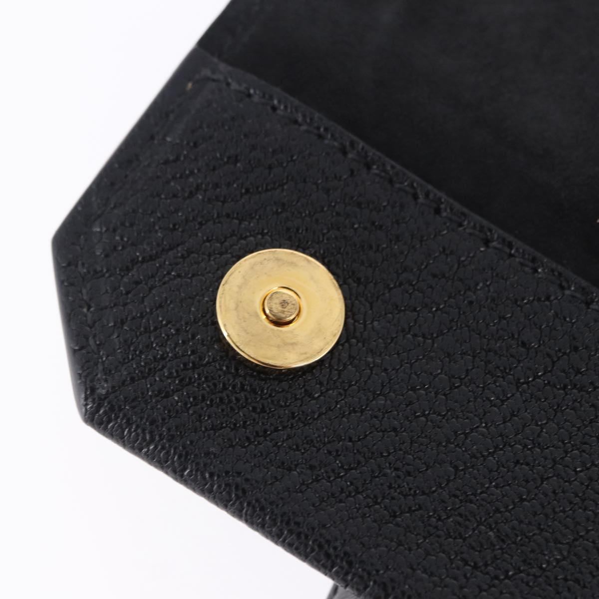 Miu Miu Shoulder Bag Leather Black Gold Tone Auth ka6173M