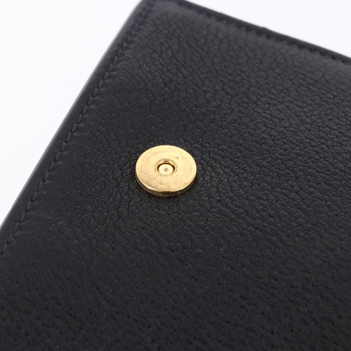 Miu Miu Shoulder Bag Leather Black Gold Tone Auth ka6173M
