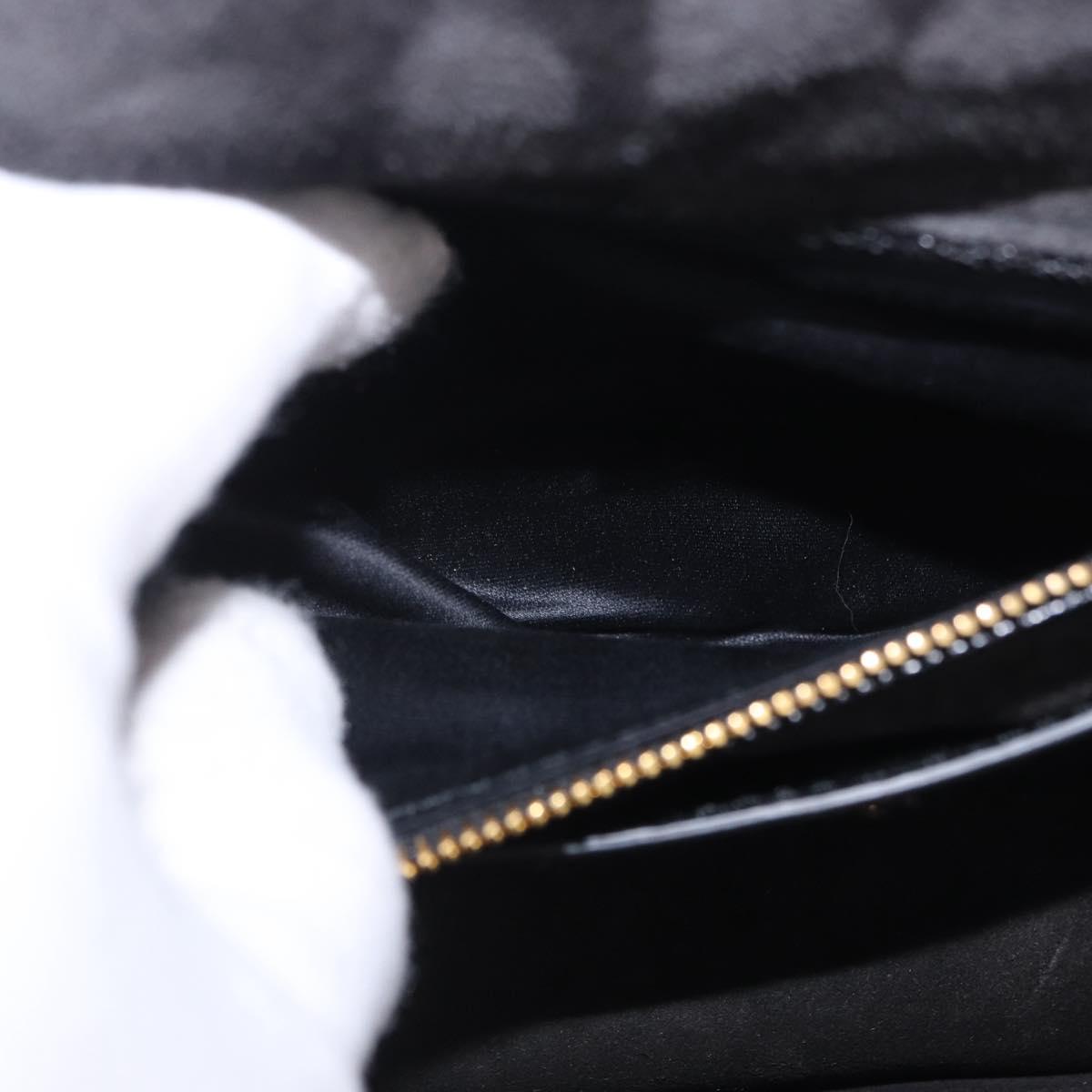 Miu Miu Shoulder Bag Leather Black Gold Tone Auth ka6173M