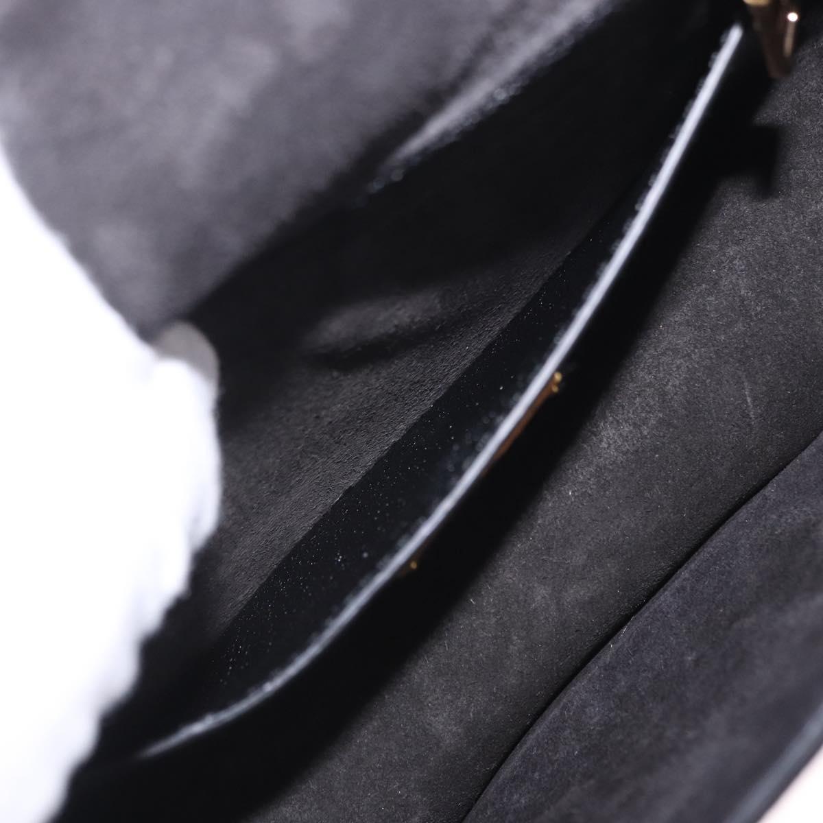 Miu Miu Shoulder Bag Leather Black Gold Tone Auth ka6173M