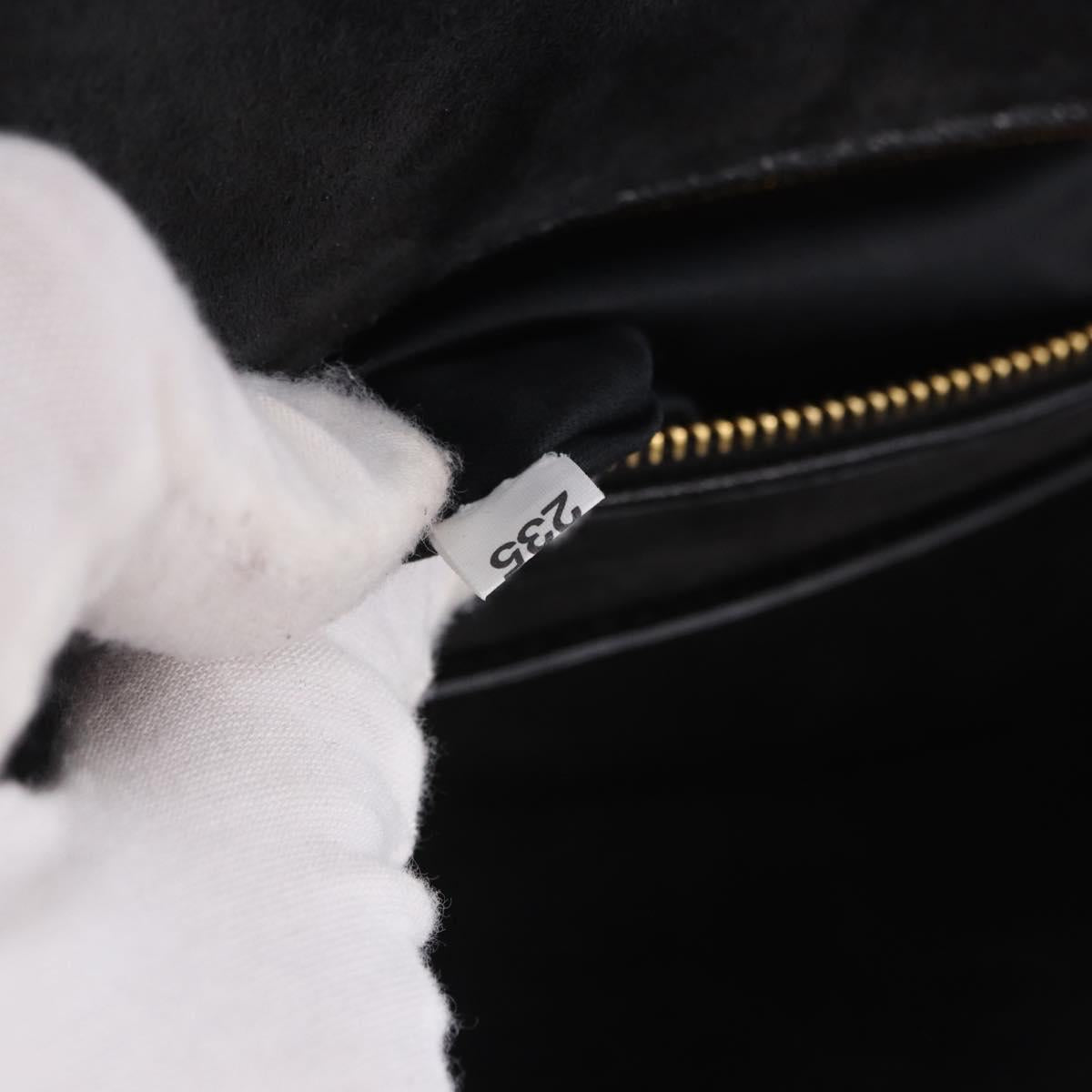 Miu Miu Shoulder Bag Leather Black Gold Tone Auth ka6173M