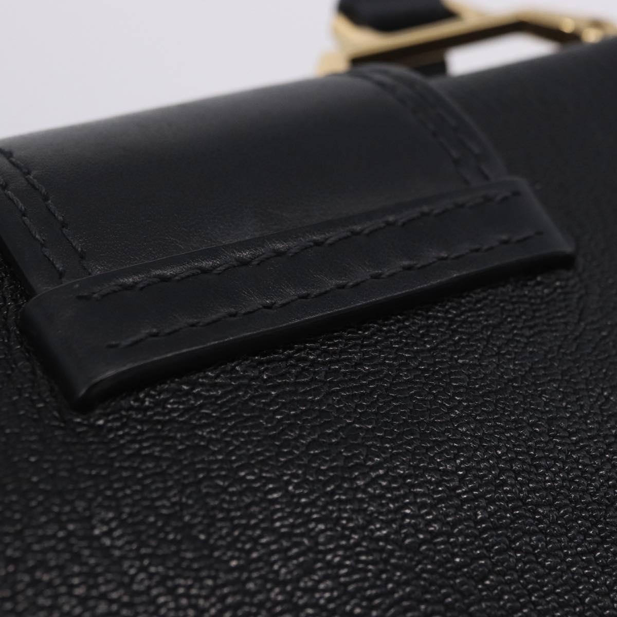 Miu Miu Shoulder Bag Leather Black Gold Tone Auth ka6173M