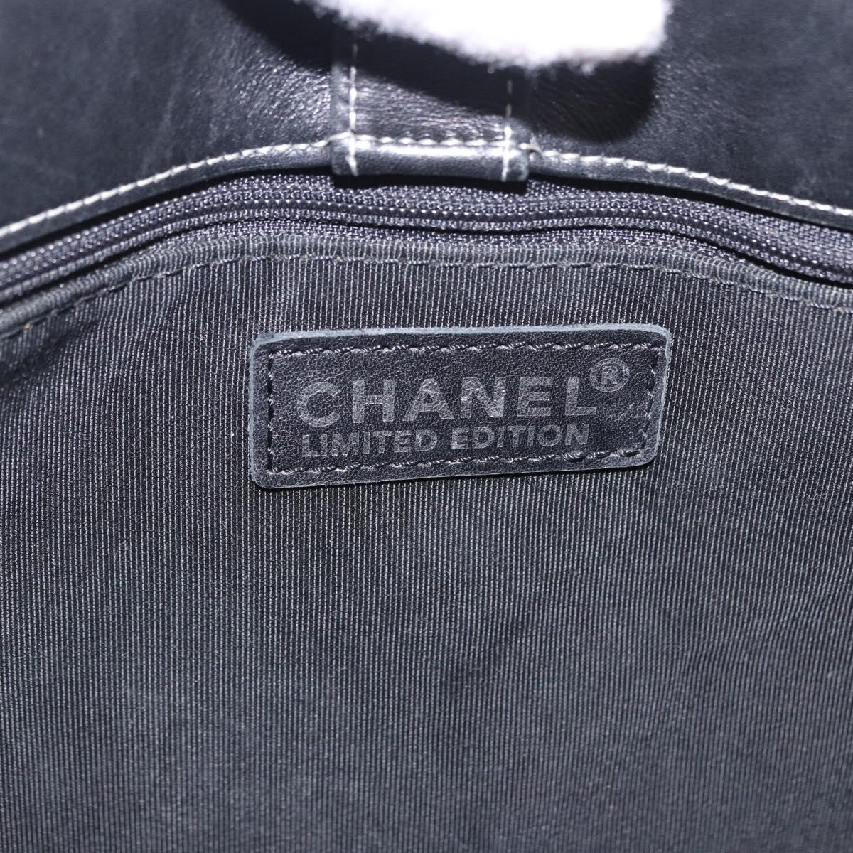 CHANEL Matelasse Chain Hand Bag Leather Black Silver CC Auth ka6174SAV