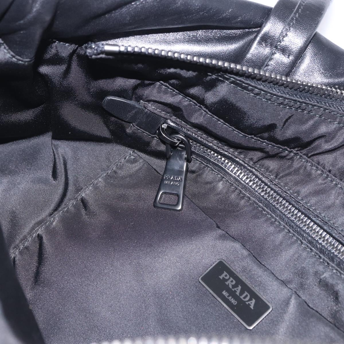 PRADA Hand Bag Nylon Gray Silver Auth ka6185A