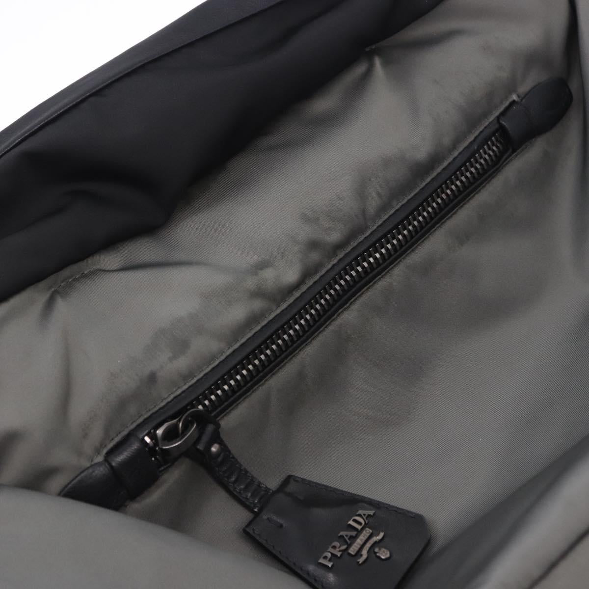 PRADA Hand Bag Nylon Gray Silver Auth ka6185A