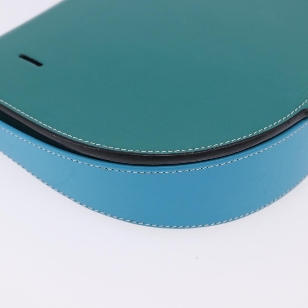 LOEWE Heel Pouch Shoulder Bag Leather Emerald Green Auth ka6187V