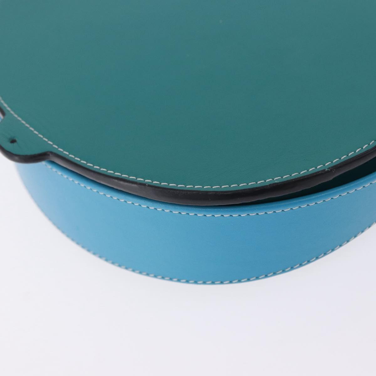 LOEWE Heel Pouch Shoulder Bag Leather Emerald Green Auth ka6187V