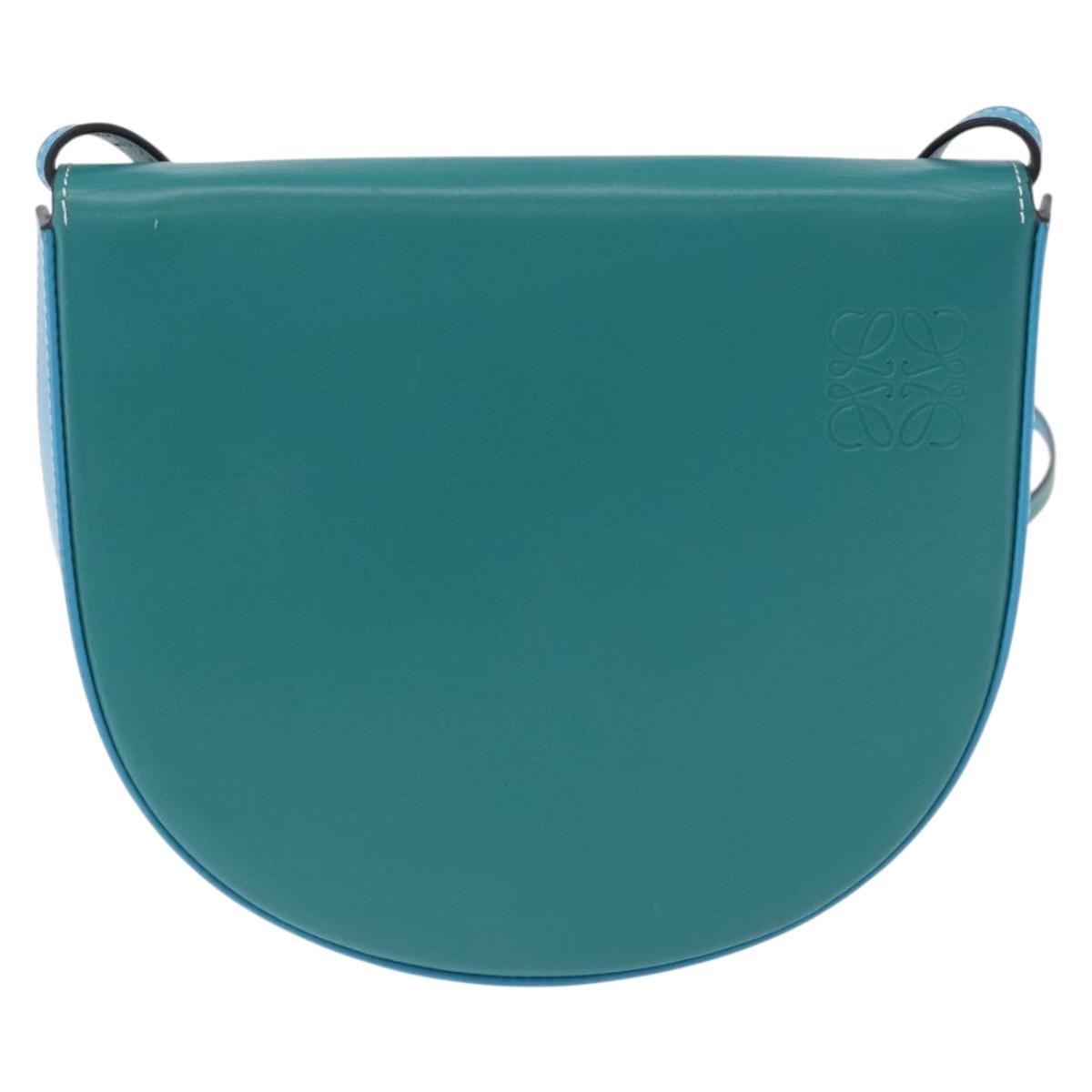 LOEWE Heel Pouch Shoulder Bag Leather Emerald Green Auth ka6187V