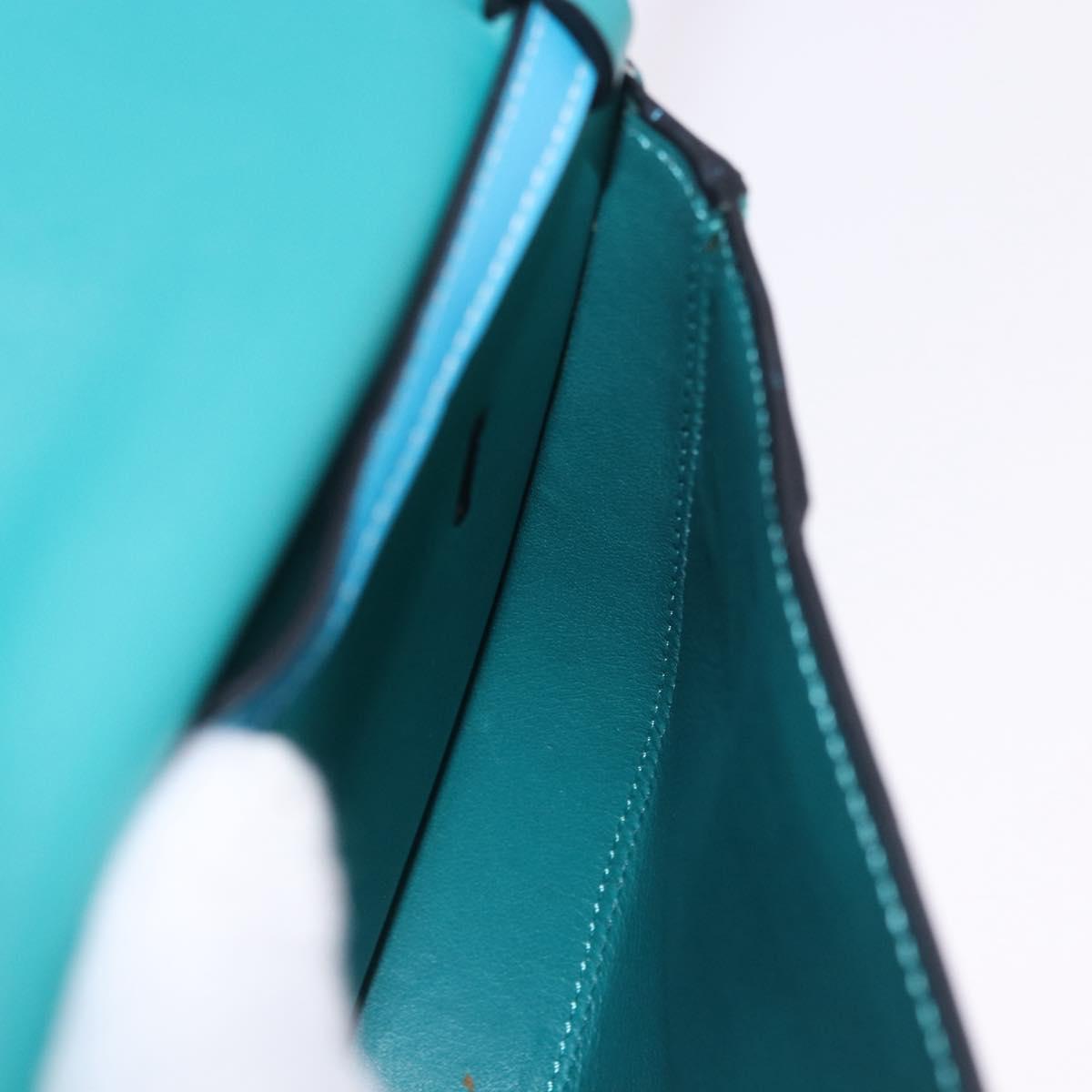 LOEWE Heel Pouch Shoulder Bag Leather Emerald Green Auth ka6187V