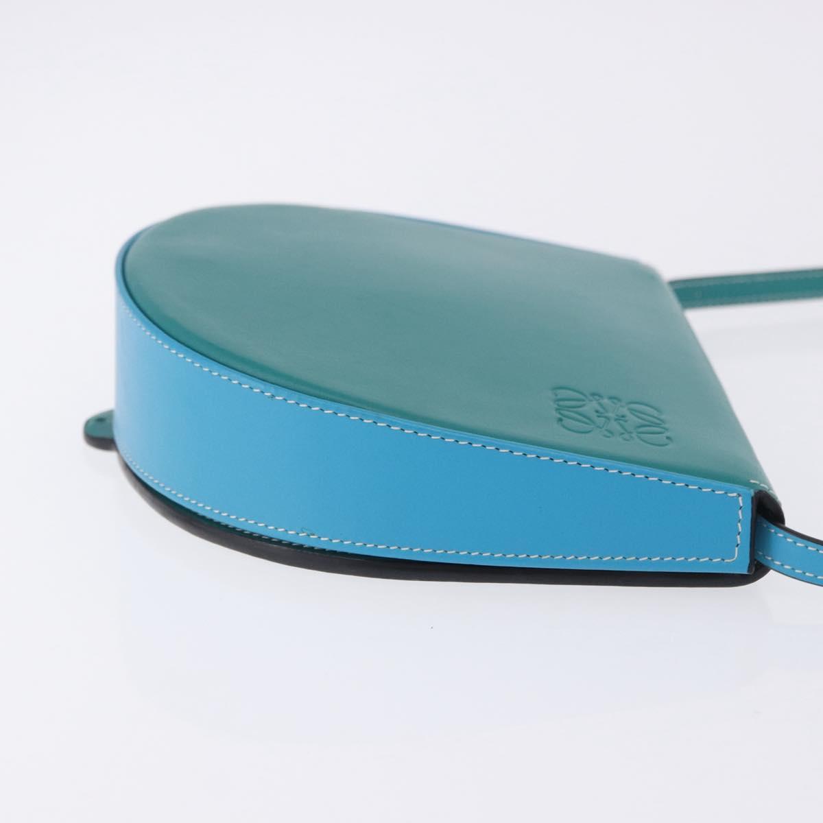 LOEWE Heel Pouch Shoulder Bag Leather Emerald Green Auth ka6187V