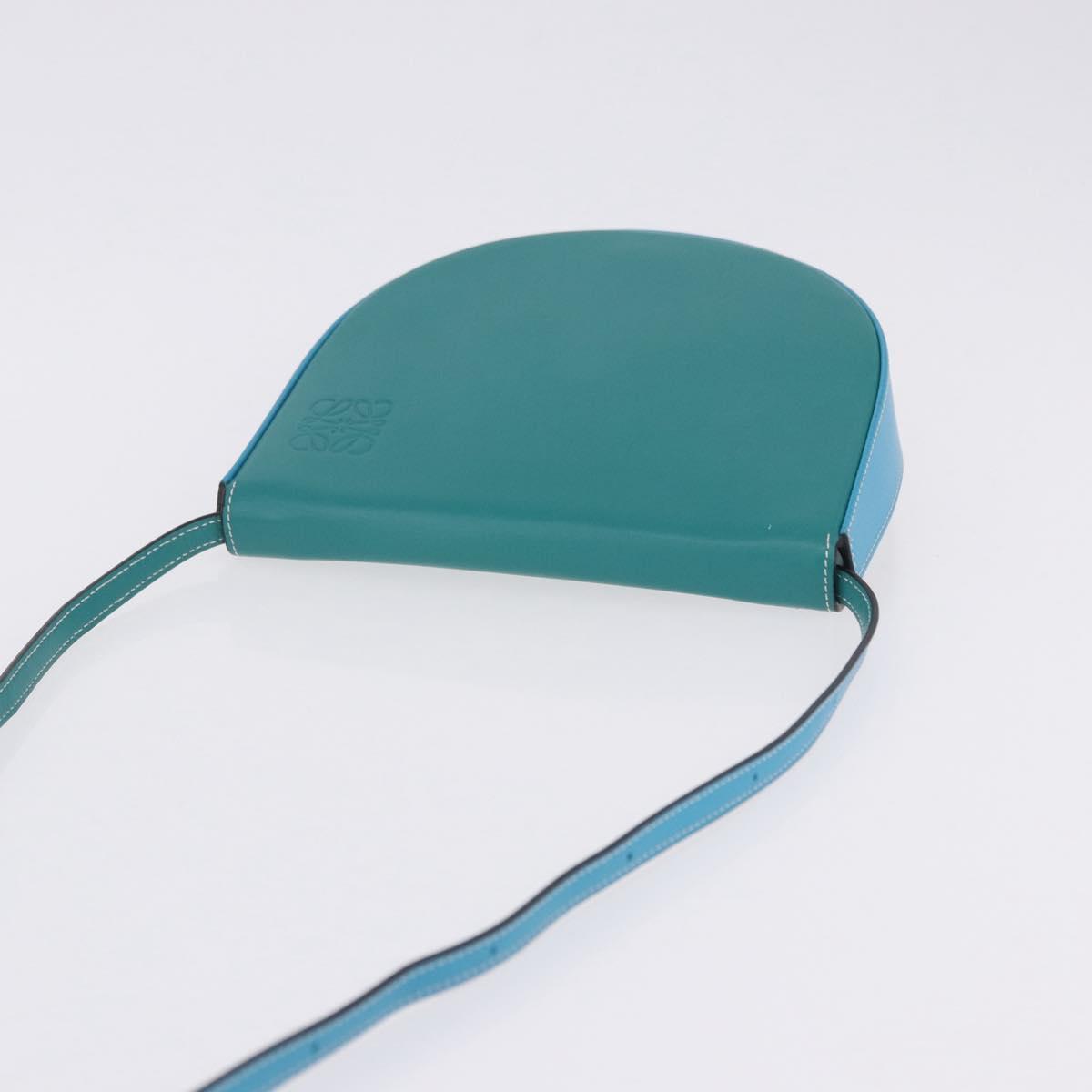 LOEWE Heel Pouch Shoulder Bag Leather Emerald Green Auth ka6187V