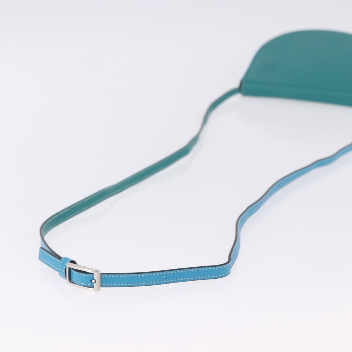 LOEWE Heel Pouch Shoulder Bag Leather Emerald Green Auth ka6187V