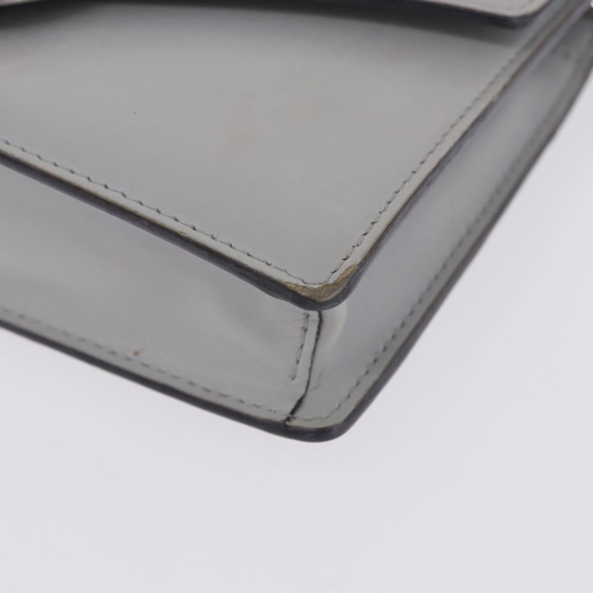 FENDI F is Fendi Chain Shoulder Wallet Leather Gray Silver 8BS006 Auth ka6188A