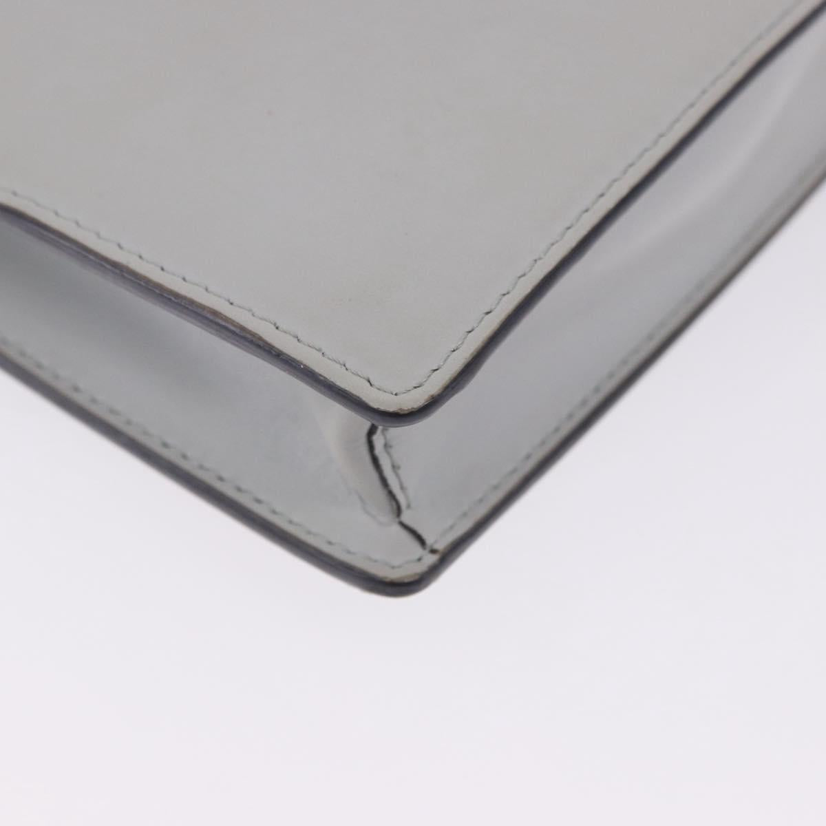 FENDI F is Fendi Chain Shoulder Wallet Leather Gray Silver 8BS006 Auth ka6188A
