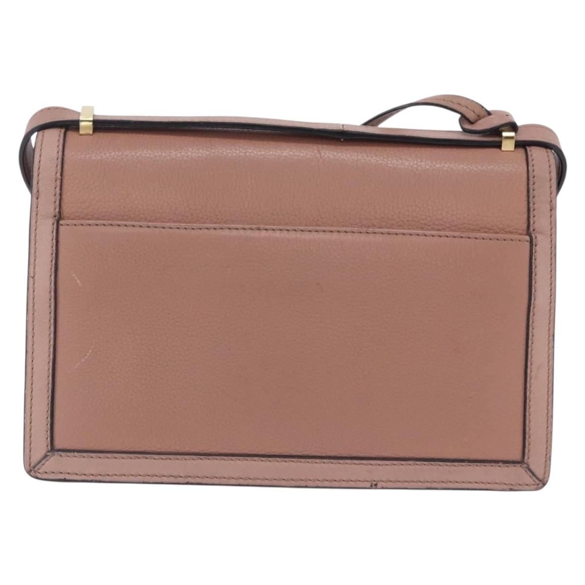 LOEWE Barcelona Shoulder Bag Leather Pink Gold Tone Auth ka6190A