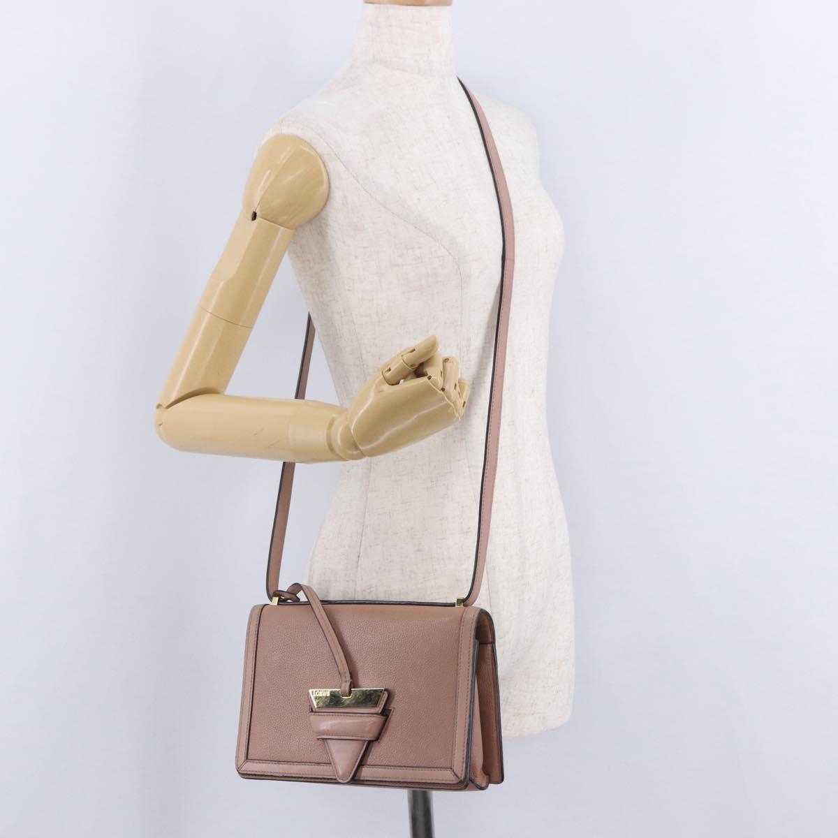 LOEWE Barcelona Shoulder Bag Leather Pink Gold Tone Auth ka6190A