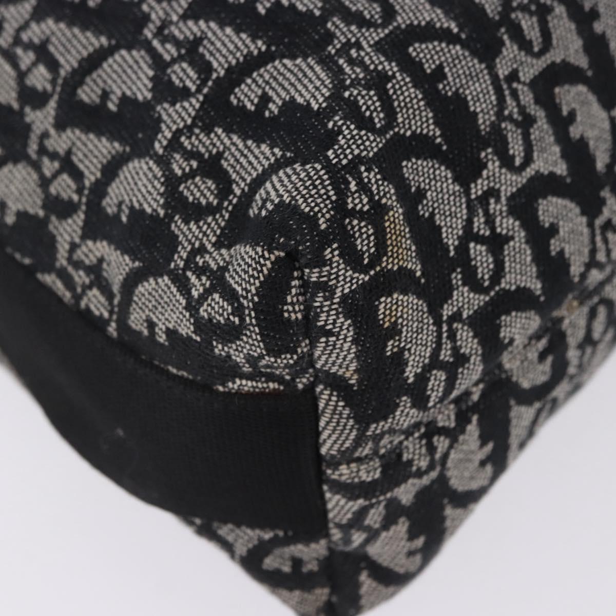 Christian Dior Trotter Canvas Shoulder Bag Black Silver Auth ka6191