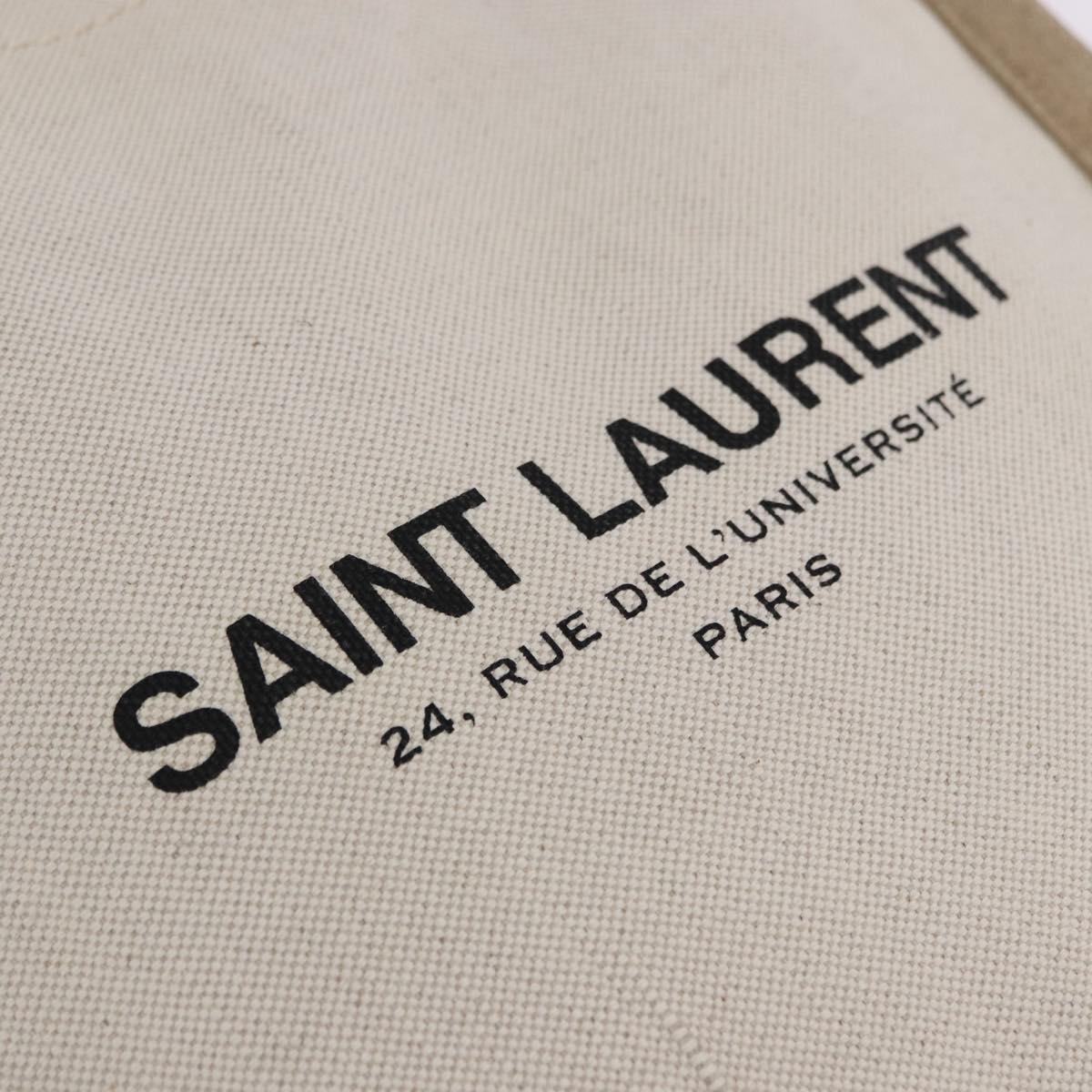 SAINT LAURENT Shoulder Bag Canvas White Silver 710272 Auth ka6194V