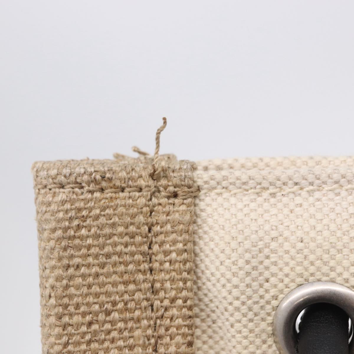 SAINT LAURENT Shoulder Bag Canvas White Silver 710272 Auth ka6194V
