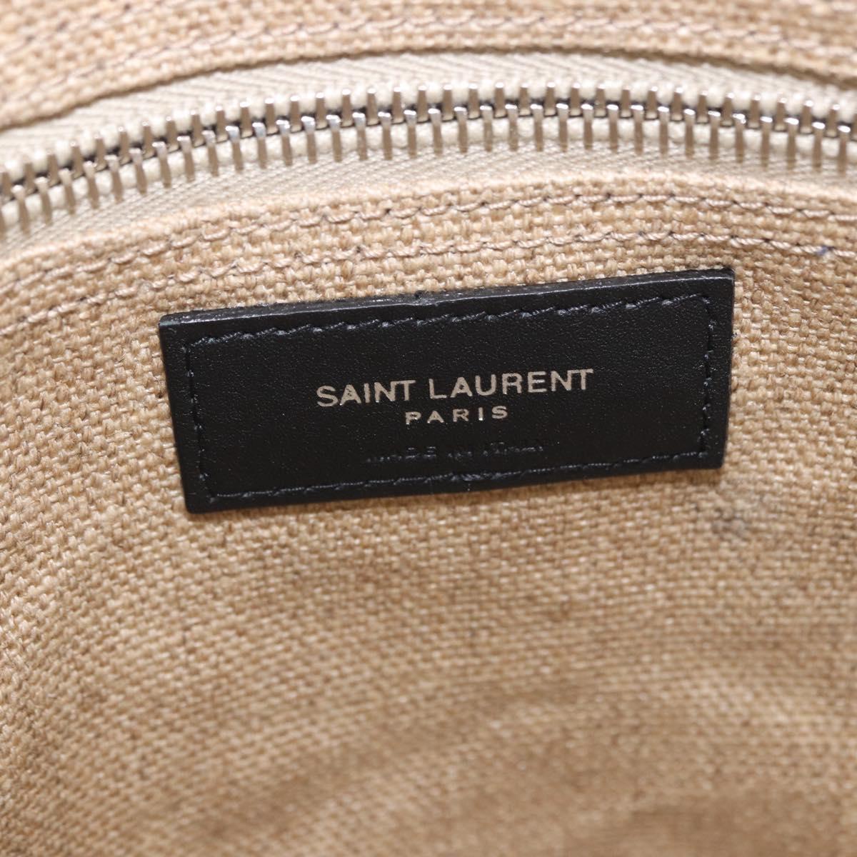 SAINT LAURENT Shoulder Bag Canvas White Silver 710272 Auth ka6194V
