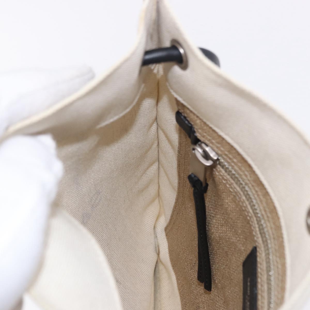SAINT LAURENT Shoulder Bag Canvas White Silver 710272 Auth ka6194V