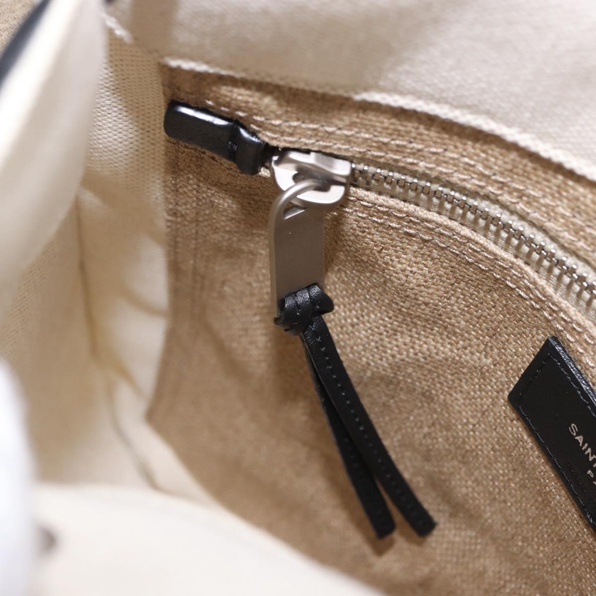 SAINT LAURENT Shoulder Bag Canvas White Silver 710272 Auth ka6194V