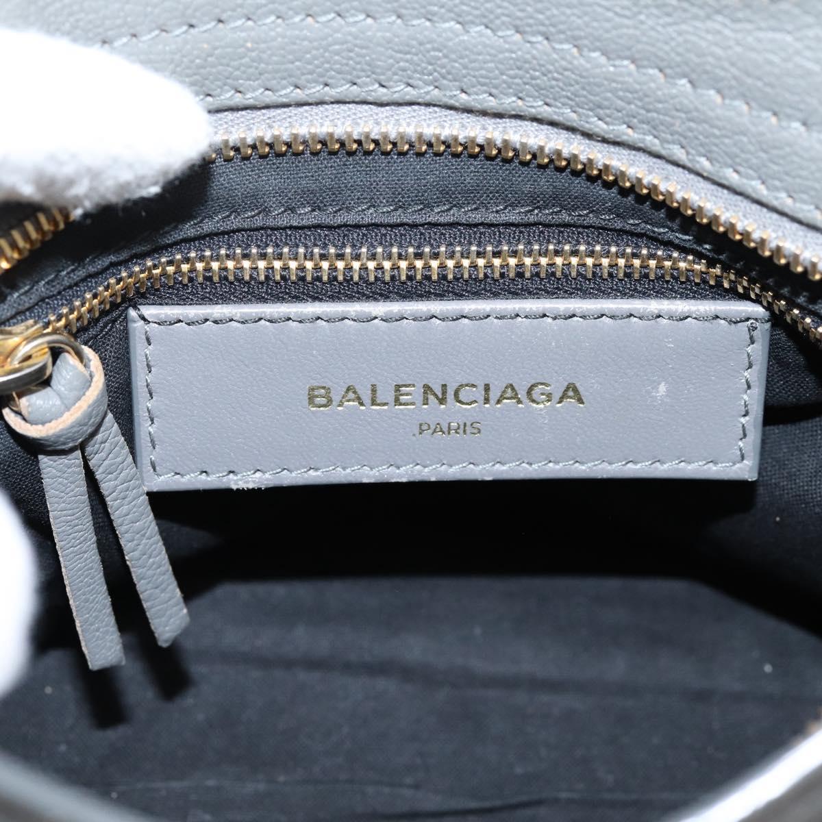 BALENCIAGA Classic Metal Edge City Hand Bag Leather Gray 390160 Auth ka6198M