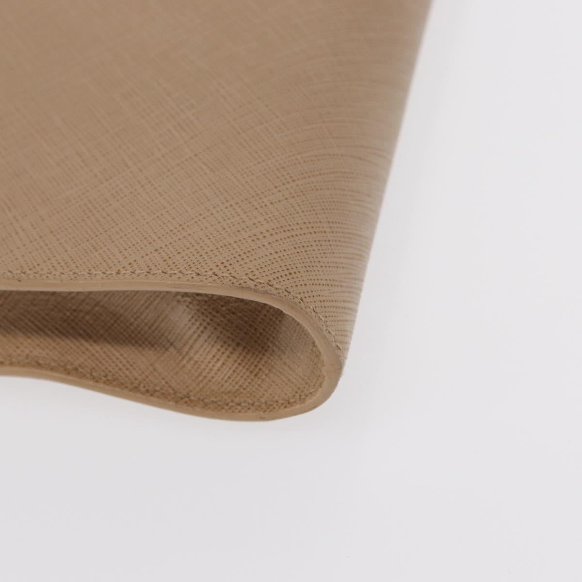 Salvatore Ferragamo Gancini Shoulder Bag Leather Beige Silver Auth ka620