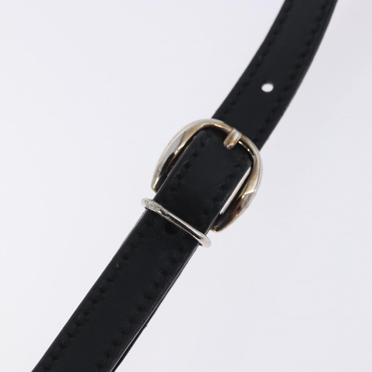 GUCCI Bamboo Vanity Hand Bag Nylon 2way Black Silver 013 2490 Auth ka6203