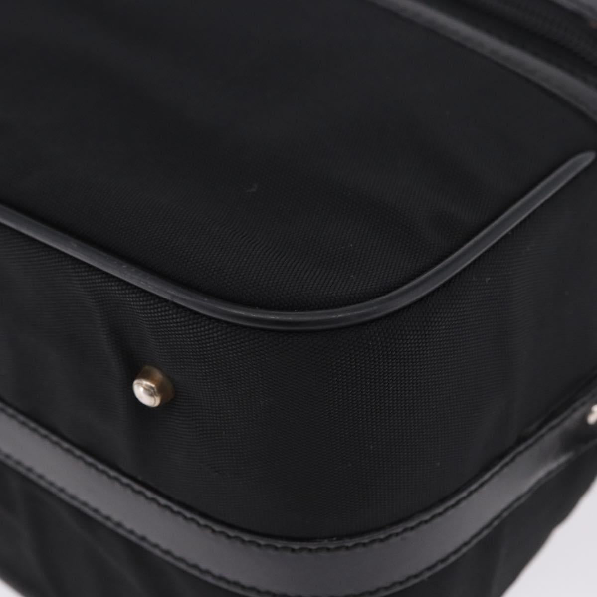 GUCCI Bamboo Vanity Hand Bag Nylon 2way Black Silver 013 2490 Auth ka6203