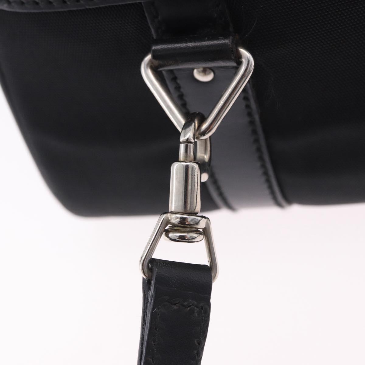 GUCCI Bamboo Vanity Hand Bag Nylon 2way Black Silver 013 2490 Auth ka6203