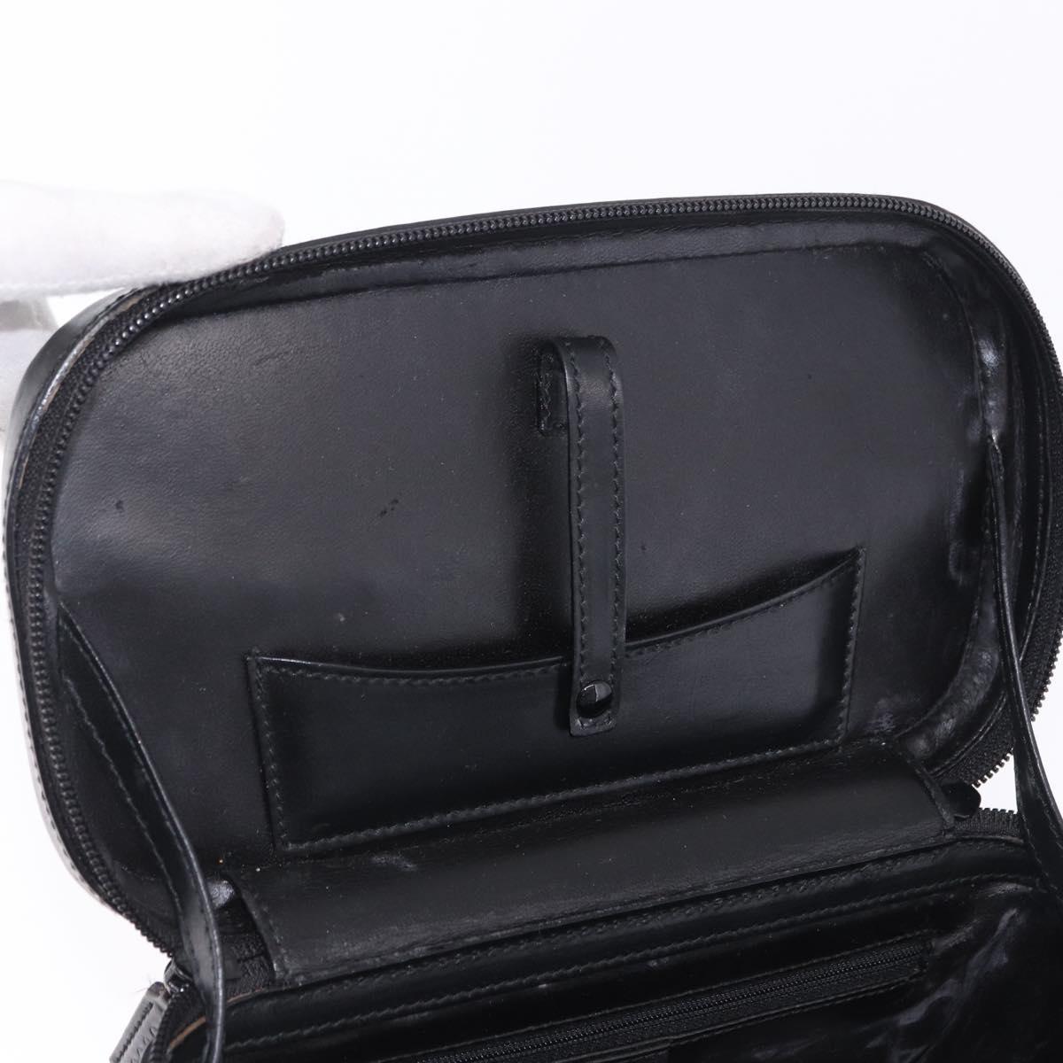 GUCCI Bamboo Vanity Hand Bag Nylon 2way Black Silver 013 2490 Auth ka6203
