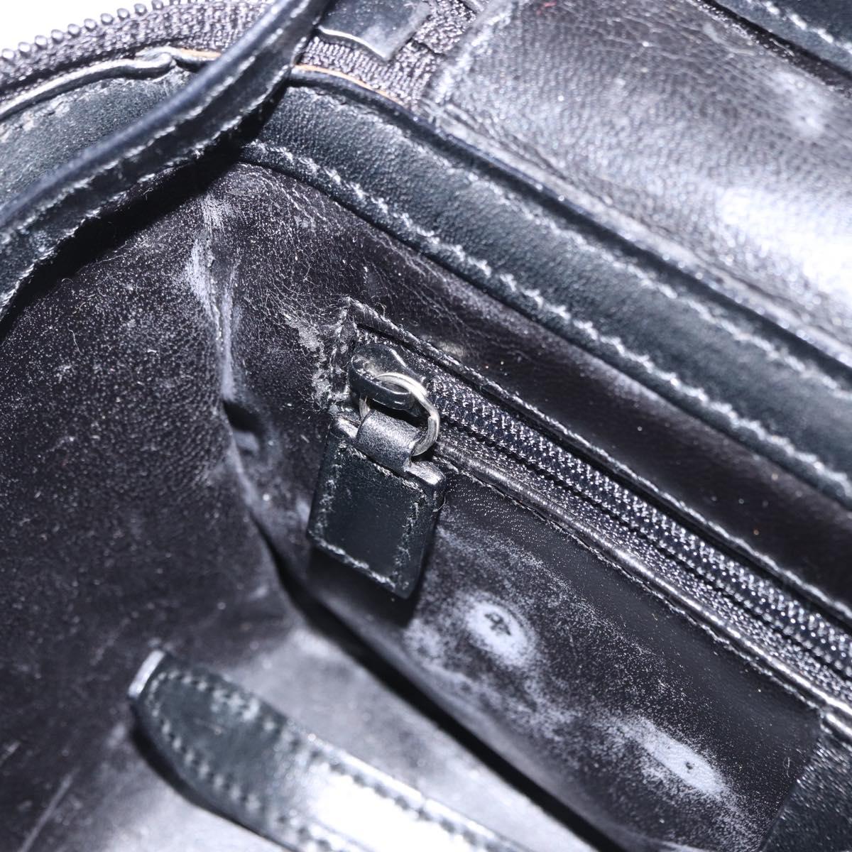GUCCI Bamboo Vanity Hand Bag Nylon 2way Black Silver 013 2490 Auth ka6203