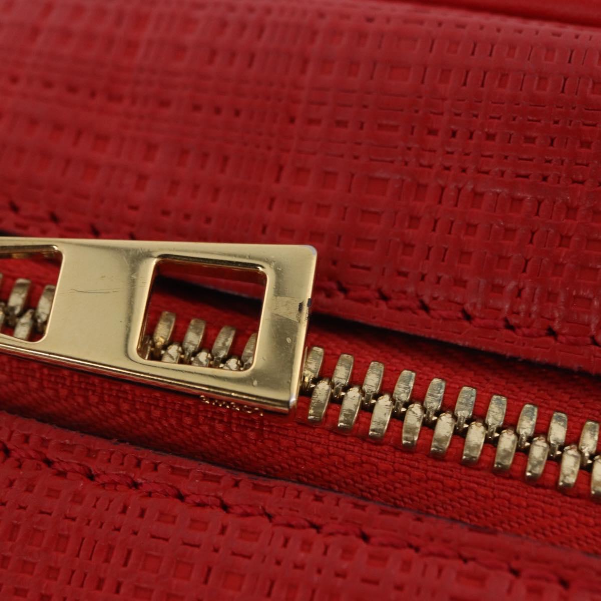 LOEWE Hand Bag Leather 2way Red Gold Tone Auth ka6204V