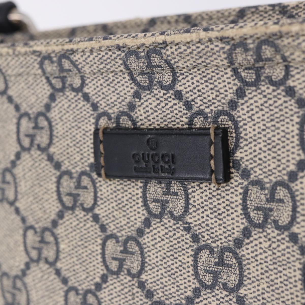 GUCCI GG Supreme Shoulder Bag PVC Navy Silver 201538 Auth ka6210