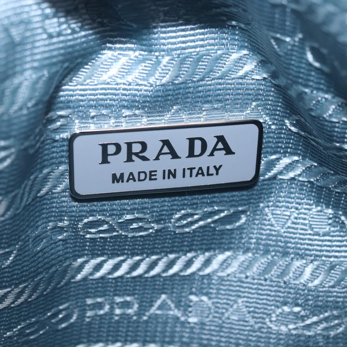 PRADA Hand Bag Canvas Blue Silver Auth ka6211V