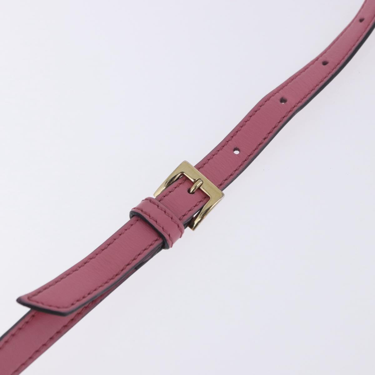 Miu Miu Madras Chain Shoulder Bag Leather Pink Gold Tone Auth ka6212
