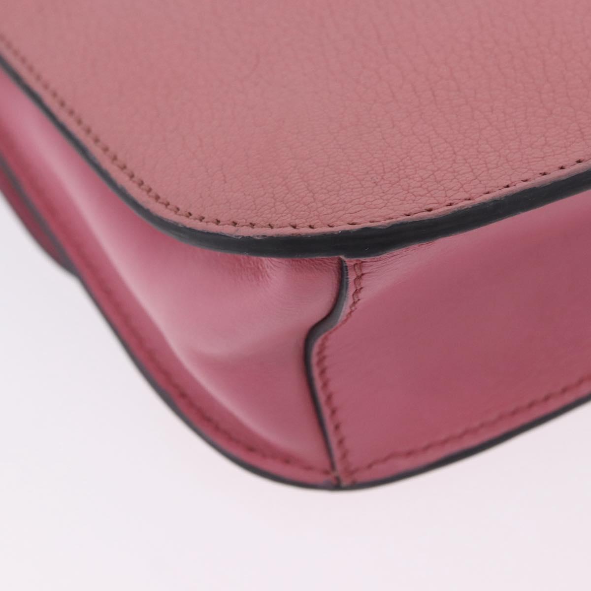Miu Miu Madras Chain Shoulder Bag Leather Pink Gold Tone Auth ka6212