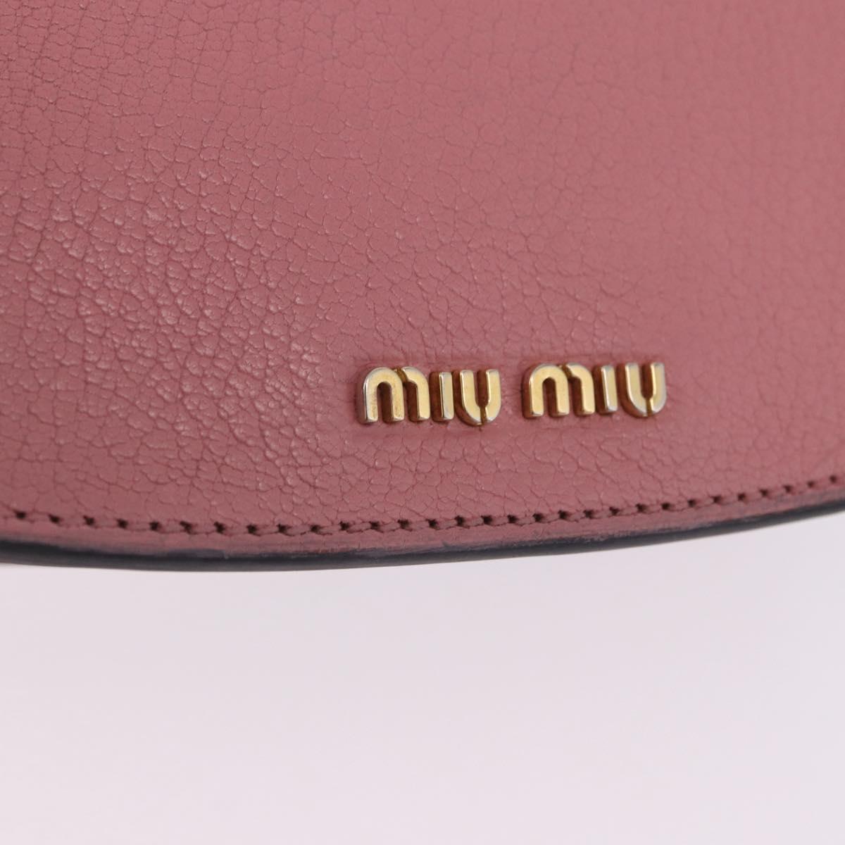 Miu Miu Madras Chain Shoulder Bag Leather Pink Gold Tone Auth ka6212