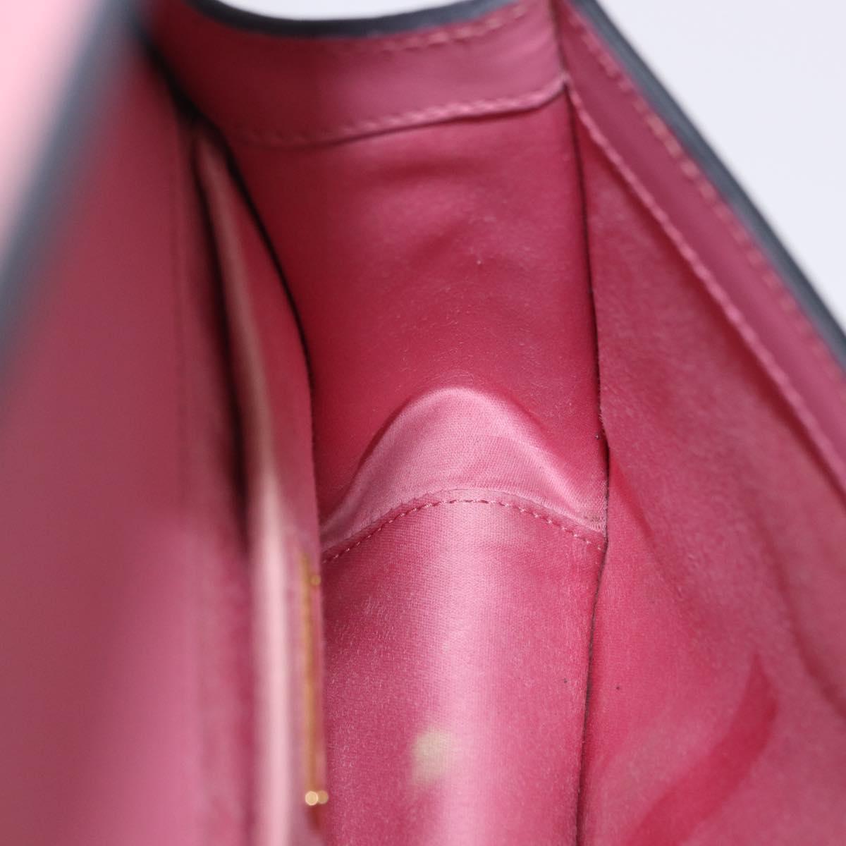 Miu Miu Madras Chain Shoulder Bag Leather Pink Gold Tone Auth ka6212
