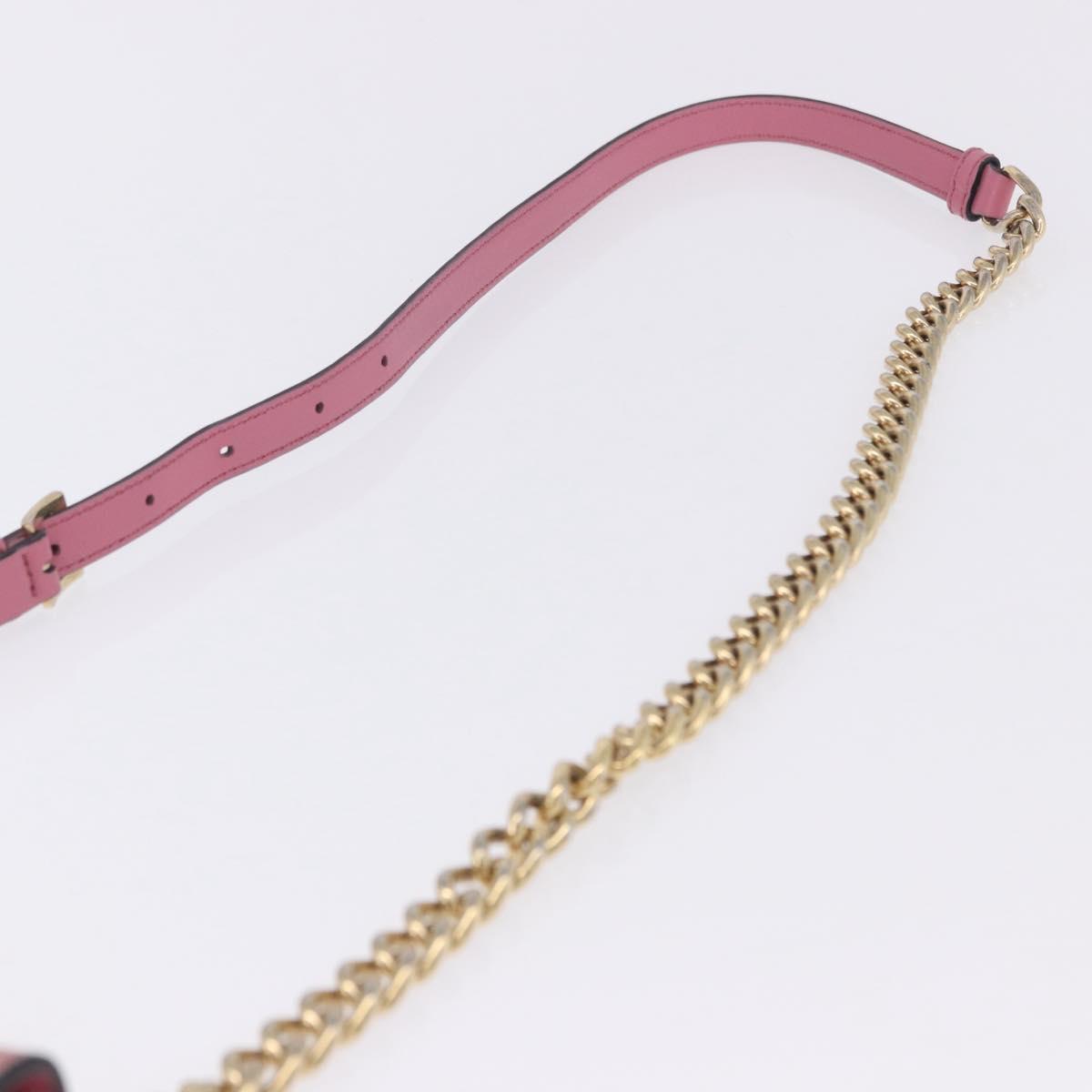 Miu Miu Madras Chain Shoulder Bag Leather Pink Gold Tone Auth ka6212
