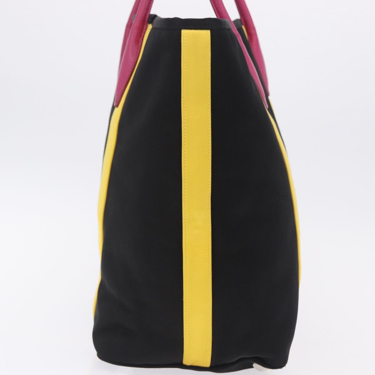 Miu Miu Tote Bag Satin Black Silver Auth ka6218V