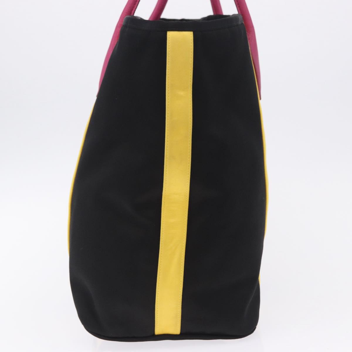 Miu Miu Tote Bag Satin Black Silver Auth ka6218V