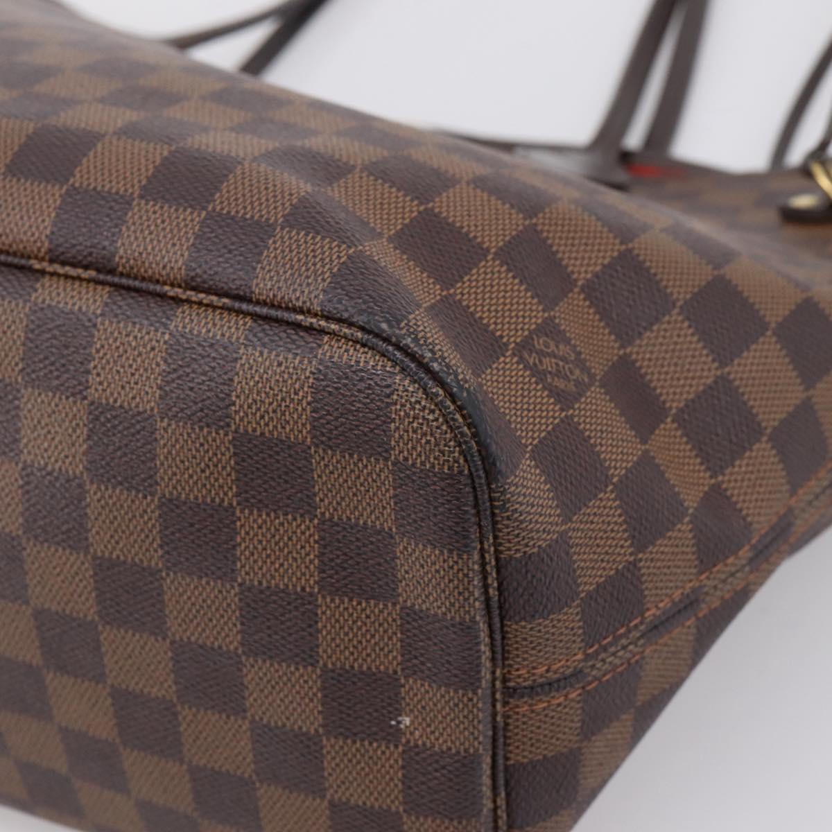 LOUIS VUITTON Damier Ebene Neverfull MM Tote Bag N51105 LV Auth ka6219