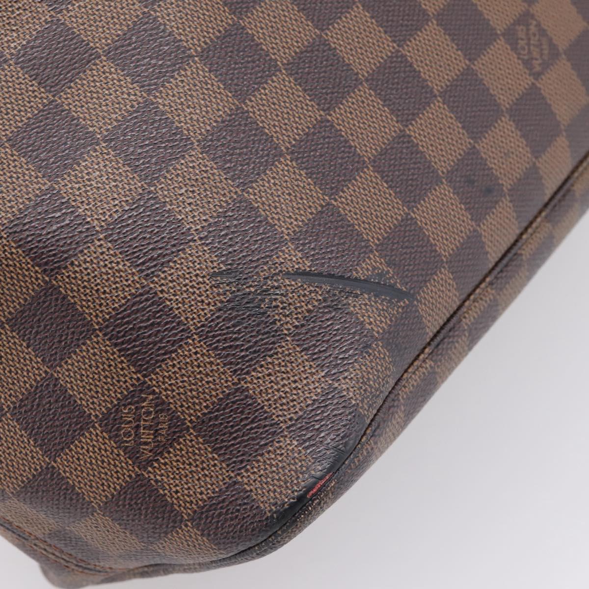 LOUIS VUITTON Damier Ebene Neverfull MM Tote Bag N51105 LV Auth ka6219