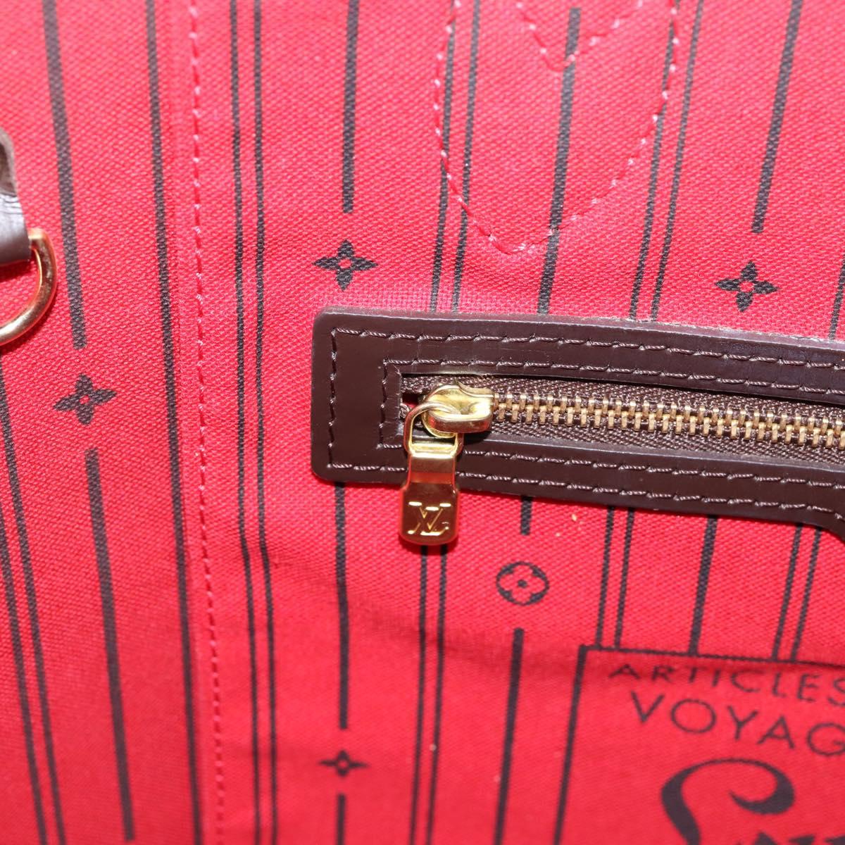 LOUIS VUITTON Damier Ebene Neverfull MM Tote Bag N51105 LV Auth ka6219