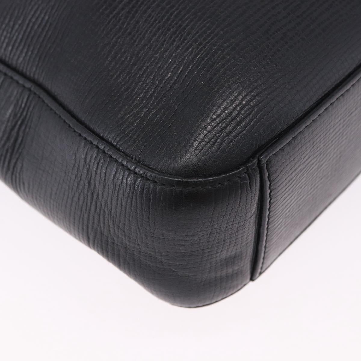 LOEWE Shoulder Bag Leather Black Silver Auth ka6220